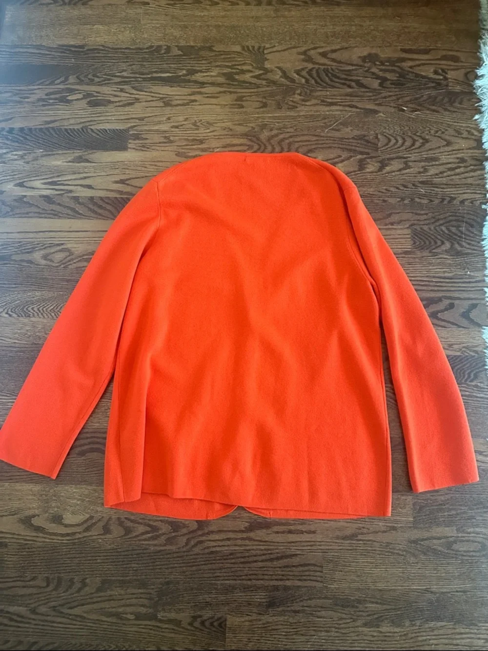 J. Crew Giselle V-Neck Sweater-Blazer in Orange, Gold Buttons Cardigan XL